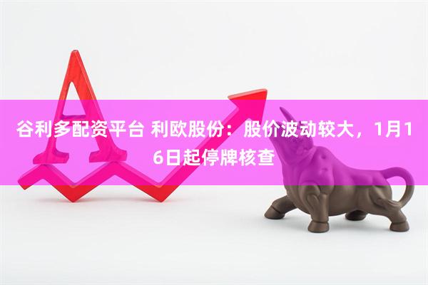 谷利多配资平台 利欧股份：股价波动较大，1月16日起停牌核查
